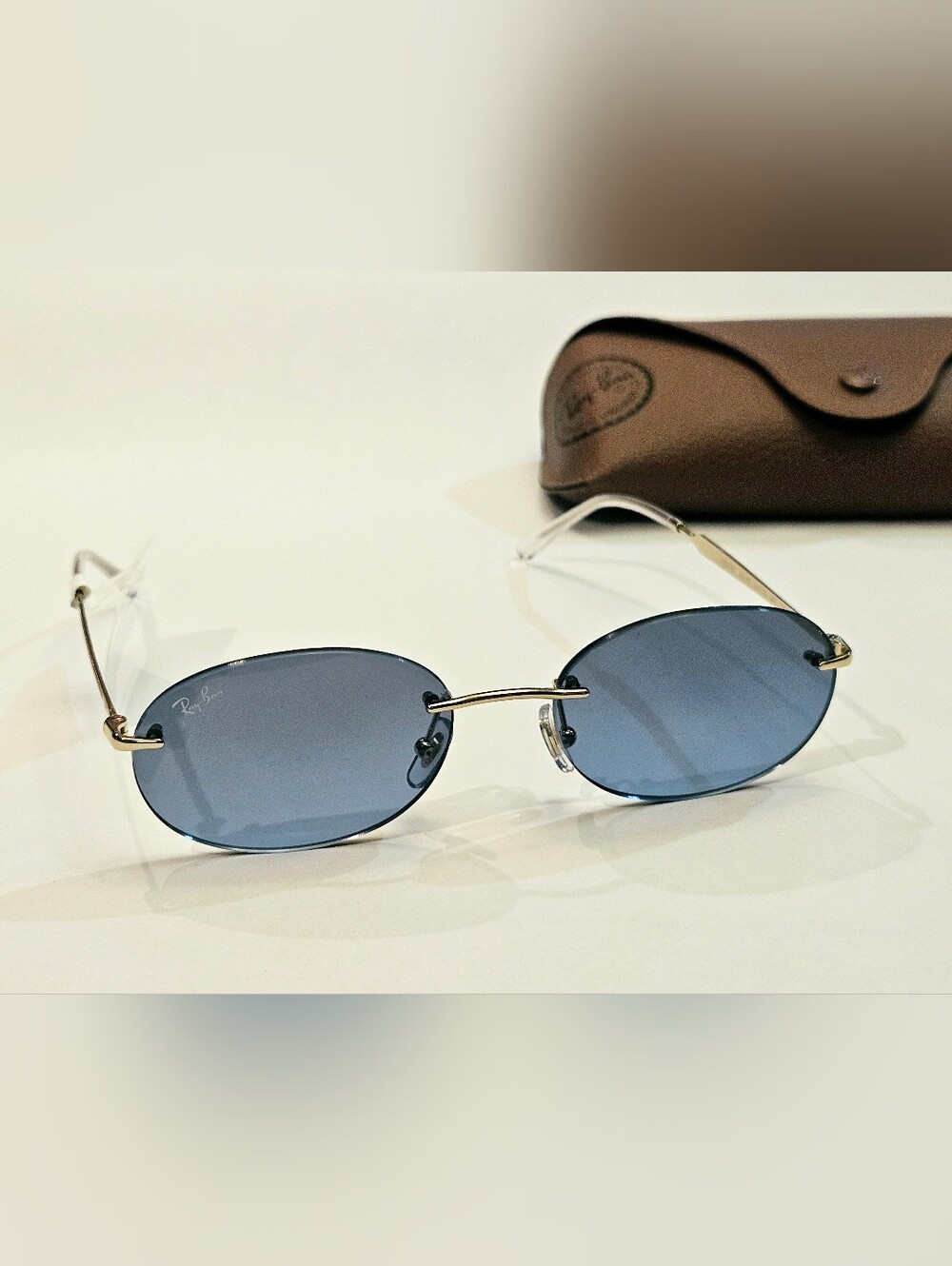 RAY-BAN RB3767 001 4C Arista Gold Blue Gradient Sunglasses New W Case